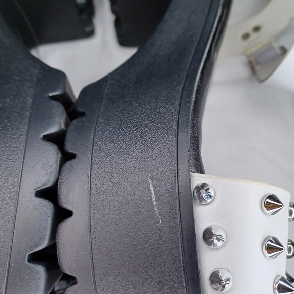Torrid white studded chunky lug heel sandals - Picture 8 of 13